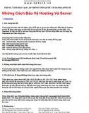 Những cách bảo vệ Hosting và Server