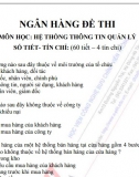 Ngân hàng đề thi môn: Hệ thống thông tin quản lý