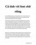 Cá tính với Font chữ riêng