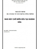 Dự án đầu tư xây dựng công trình - Nhà máy chế biến sữa tại Khánh Hòa