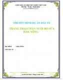 Dự án đầu tư trang trại chăn nuôi bò sữa Đăk Nông