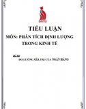 Tiểu luận Môn Phân tích định lượng trong kinh tế - Đo lường giá trị của ngân hàng