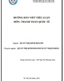 Tiểu luận -  Thanh toán quốc tế