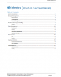 HR Metrics (based on Functional Areas)