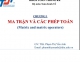 Toán kinh tế - Chương I. MA TRẬN VÀ CÁC PHÉP TOÁN 