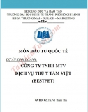 Tiểu luận_ Công ty TNHH MTV dịch vụ thú y Tâm Việt (BESTPET) 