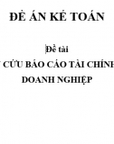 Đề án - Nghiên cứu báo cáo tài chính trong doanh nghiệp 