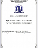 Khóa luận tốt nghiệp - Hiện đại hóa công  tác văn phòng tại Văn phòng Tổng cục Hải quan