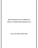 Luận văn thạc sĩ kế toán - Phân tích báo cáo tài chính của Công ty Cổ phần Dược phẩm Hà Tây