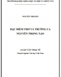 Luận văn thạc sĩ văn học - Đặc điểm thơ và trường ca Nguyễn Trọng Tạo