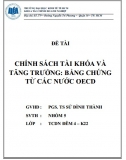 Tiểu luận - Chính sách tài khóa và tăng trưởng bằng chứng từ các nước OECD