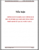 Tiểu luận -  Chính sách tài khóa hay chính sách tiền tệ hiệu quả hơn đối với các nước Đông Nam Á