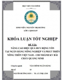 Luận văn tốt nghiệp - Nâng cao hiệu quả huy động vốn tại Ngân Hàng Nông Nghiệp và PTNT Việt Nam Chi nhánh Bãi Cháy Quảng Ninh