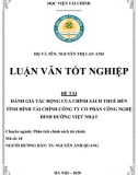 Luận văn tốt nghiệp - Đánh giá tác động của chính sách thuế đến tình hình tài chính Công ty cổ phần công nghệ dinh dưỡng Việt Nhật