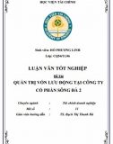 Luận văn tốt nghiệp - Quản trị vốn lưu động tại Công Ty Cổ Phần Sông Đà 2