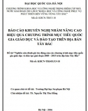 [Báo cáo khuyến nghị] Nghiên cứu đánh giá tác động của các chương trình mục tiêu quốc  gia giáo dục và đào tạo giai đoạn 2005 - 2015 trên địa bàn Tây Bắc