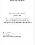 [Báo cáo sáng kiến] Nâng cao hiệu quả ôn thi tốt nghiệp THPT phần Lịch sử Việt Nam giai đoạn 1954 - 1975 thông qua hoạt động ngoại khoá bằng trò chơi lịch sử