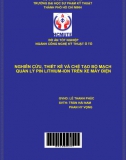 [Đồ án tốt nghiệp] Nghiên cứu, thiết kế và chế tạo bộ mạch quản lý pin Lithium-Ion trên xe máy điện