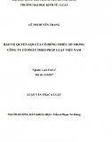 [Luận văn thạc sĩ] Bảo vệ quyền lợi của cổ đông thiểu số trong công ty cổ phần theo pháp luật việt nam