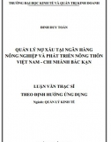 [Luận văn thạc sĩ] Quản lý nợ xấu tại ngân hàng Agribank - Chi nhánh Bắc Kạn