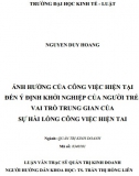 [Luận văn thạc sĩ] Ảnh hưởng của công việc hiện tại đến ý định khởi nghiệp của người trẻ, vai trò trung gian của sự hài lòng công việc hiện tại