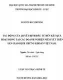 [Luận văn thạc sĩ] Tác động của quyết định đầu tư đến kết quả hoạt động tại các doanh nghiệp niêm yết trên sàn giao dịch chứng khoán VN