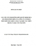 [Luận văn thạc sĩ] Các yếu tố ảnh hưởng đến quyết định mua sản phẩm phân bón của công ty CP phân bón dầu khí Cà Mau