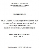 [Luận văn thạc sĩ] Quản lý công tác giáo dục phòng chống bạo lực học đường cho học sinh các trường THPT trên địa bàn huyện Phù Cát, tỉnh Bình Định