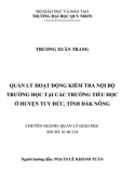 [Luận văn thạc sĩ] Quản lý hoạt động kiểm tra nội bộ trường học tại các trường tiểu học ở huyện Tuy Đức, tỉnh Đắk Nông