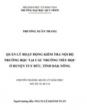 [Luận văn thạc sĩ] Quản lý hoạt động kiểm tra nội bộ trường học tại các trường tiểu học ở huyện Tuy Đức, tỉnh Đắk Nông