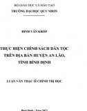 [Luận văn thạc sĩ] Thực hiện chính sách dân tộc trên địa bàn huyện An Lão, tỉnh Bình Định