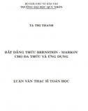 [Luận văn thạc sĩ] Bất đẳng thức Bernstein - Markov cho đa thức và ứng dụng