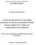 [Luận văn thạc sĩ] A study of the effects of teaching grammar in Ngo May secondary school based on deductive approach versus inductive approach