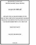 [Luận án tiến sĩ 2021] Liên kết với các DN vốn đầu tư nước ngoài để đẩy mạnh sự tham gia vào chuỗi cung ứng toàn cầu của DN nhỏ và vừa VN