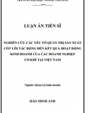 [Luận án tiên sĩ] Nghiên cứu các yếu tố quản trị sản xuất cốt lõi tác động đến kết quả hoạt động kinh doanh của các doanh nghiệp cơ khí tại  Việt Nam