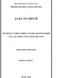 [Luận án tiến sĩ] Xây dựng và phát triển văn hóa doanh nghiệp của các công ty du lịch Việt Nam