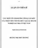 [Luận án tiến sĩ] Các nhân tố ảnh hưởng tới sự gắn kết của nhân viên với tổ chức tại các DN sau M&A ở Việt Nam