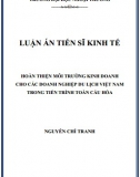 [Luận án tiến sĩ] Hoàn thiện môi trường kinh doanh cho các doanh nghiệp du lịch VN trong tiến trình toàn cầu hóa