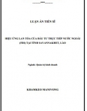 [Luận án tiến sĩ] Hiệu ứng lan tỏa của đầu tư trực tiếp nước ngoài (FDI) tại tỉnh Savannakhet, Lào