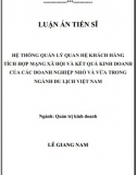 [Luận án tiến sĩ] Hệ thống quản lý QHKH tích hợp mạng xã hội và KQKD của các Doanh nghiệp nhỏ và vừa trong ngành Du lịch VN