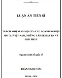 [Luận án tiến sĩ] Trách nhiệm xã hội của các doanh nghiệp FDI tại Việt  Nam, những vấn đề đặt ra và giải pháp