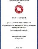 [Luận văn thạc sĩ] Quản lý dịch vụ cung cấp điện tại Điện lực Chí Linh - Hải Dương - thực trạng và giải pháp