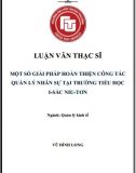 [Luận văn thạc sĩ] Một số giải pháp hoàn thiện công tác quản lý nhân sự tại trường tiểu học I-Sắc Niu-Tơn