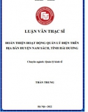 L[uận văn thạc sĩ] Hoàn thiện hoạt động quản lý điện trên địa bàn huyện Nam Sách, tỉnh Hải Dương