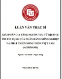 [Luận văn thạc sĩ] Giải pháp gia tăng nguồn thu từ dịch vụ phi tín dụng của Ngân hàng Agribank