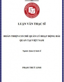 [Luận văn thạc sĩ] Hoàn thiện cơ chế quản lý hoạt động hải quan tại Việt  Nam