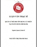 [Luận văn thạc sĩ] Quản lý rủi ro tín dụng cá nhân tại Ngân hàng HDbank