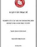 [Luận văn thạc sĩ] Nghiên cứu các yếu tố ảnh hưởng đến hành vi mua sắm trực tuyến