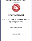 [Luận văn thạc sĩ] Quản lý Nhà nước về xuất khẩu thuỷ sản tại tỉnh Quảng Ninh