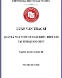 [Luận văn thạc sĩ] Quản lý Nhà nước về xuất khẩu thuỷ sản tại tỉnh Quảng Ninh